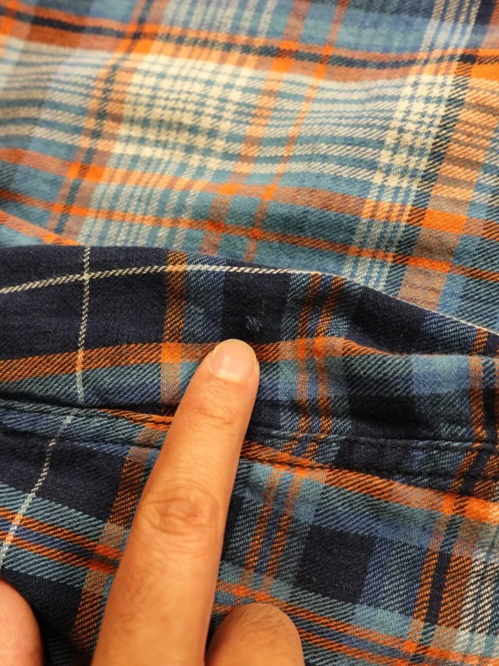Levi’s Western Plaid Pearl Snap Shirt Men’s Large Blue Orange Cowboy